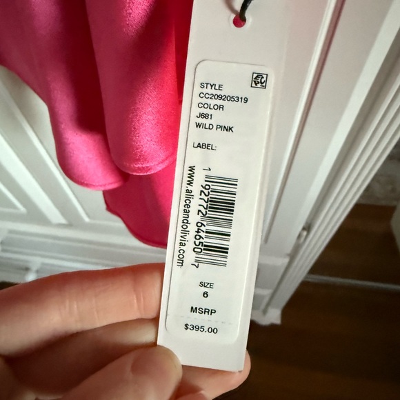 Alice + Olivia Pink Asymmetrical Midi Slip Skirt - Picture 3 of 3